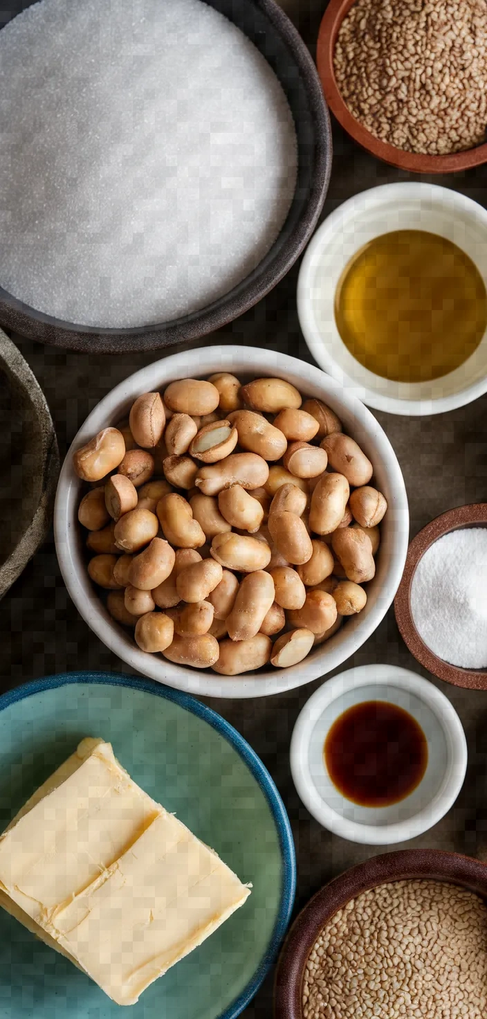 Ingredients photo for Peanut Sesame Brittle Recipe