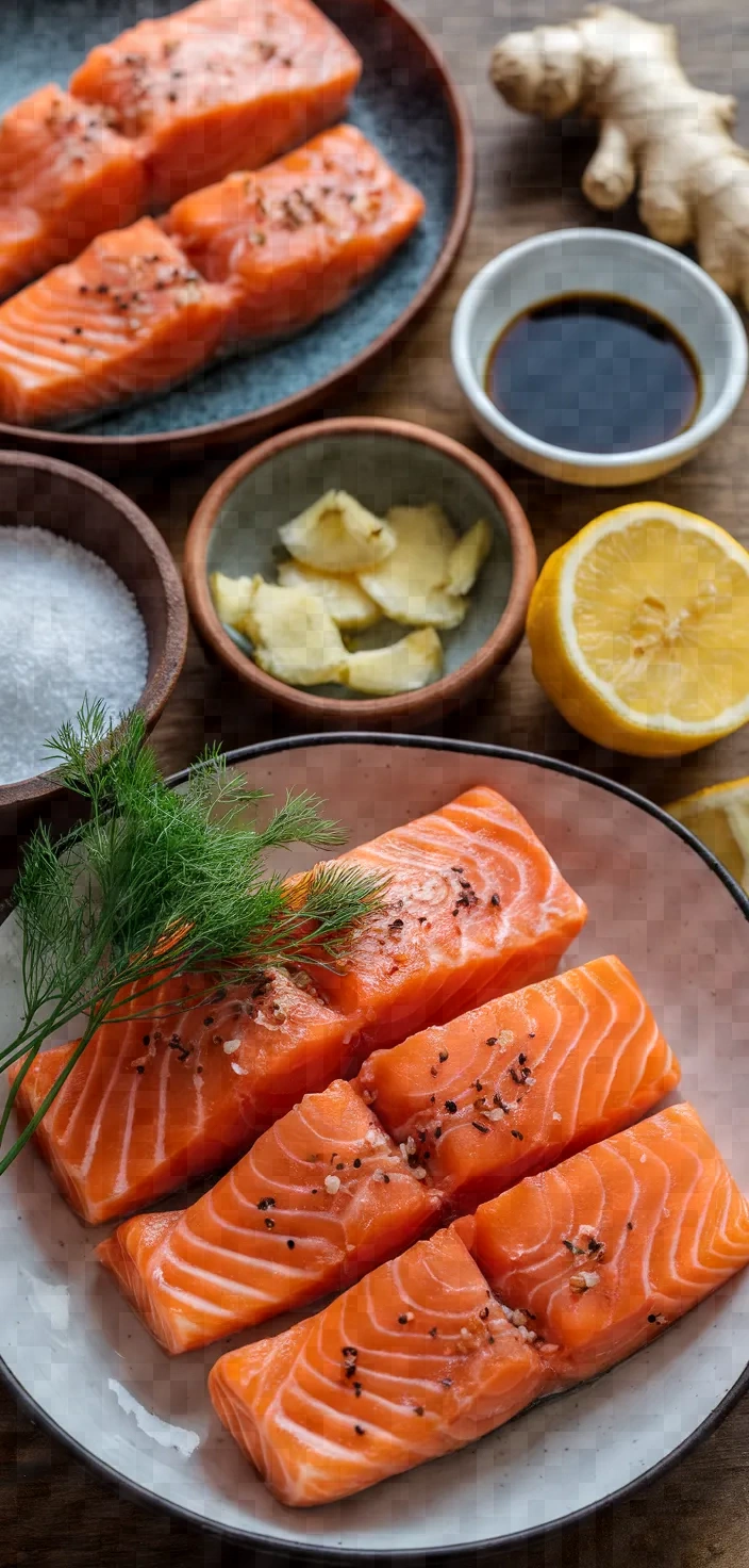 Ingredients photo for Steamed Salmon Recipe