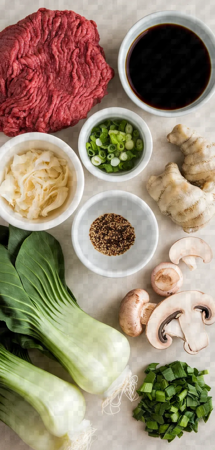 Ingredients photo for Beef Dumplings Soup Recipe