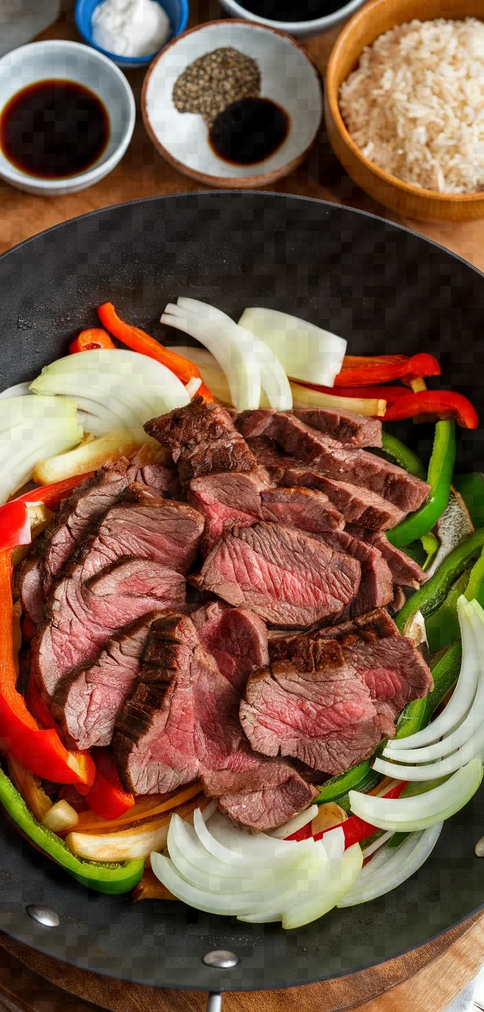 Ingredients photo for Black Pepper Beef Stir Fry Recipe