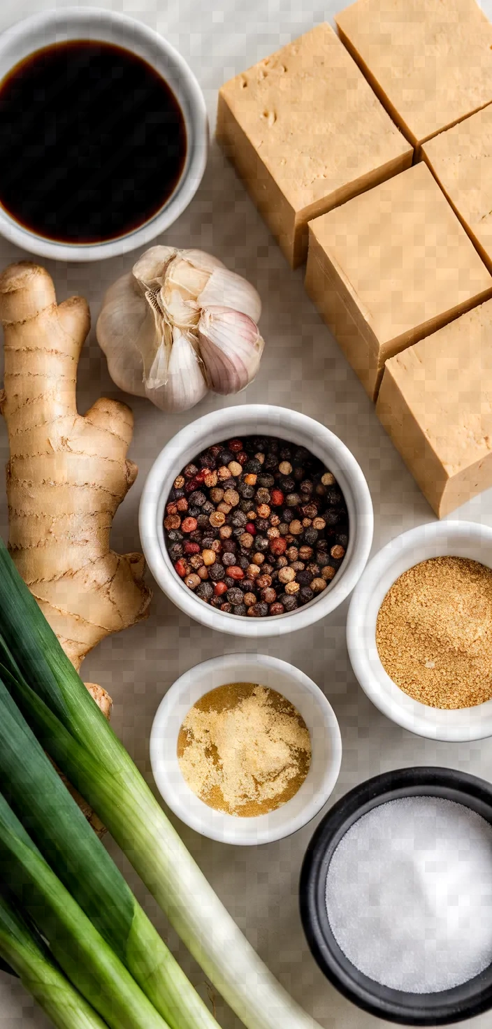 Ingredients photo for Braised Tofu Sichuan Style Recipe