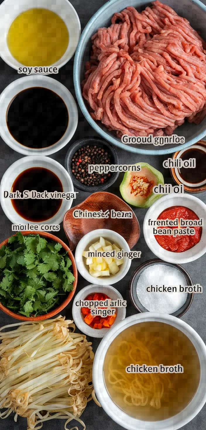 Ingredients photo for Chongqing Noodles Recipe