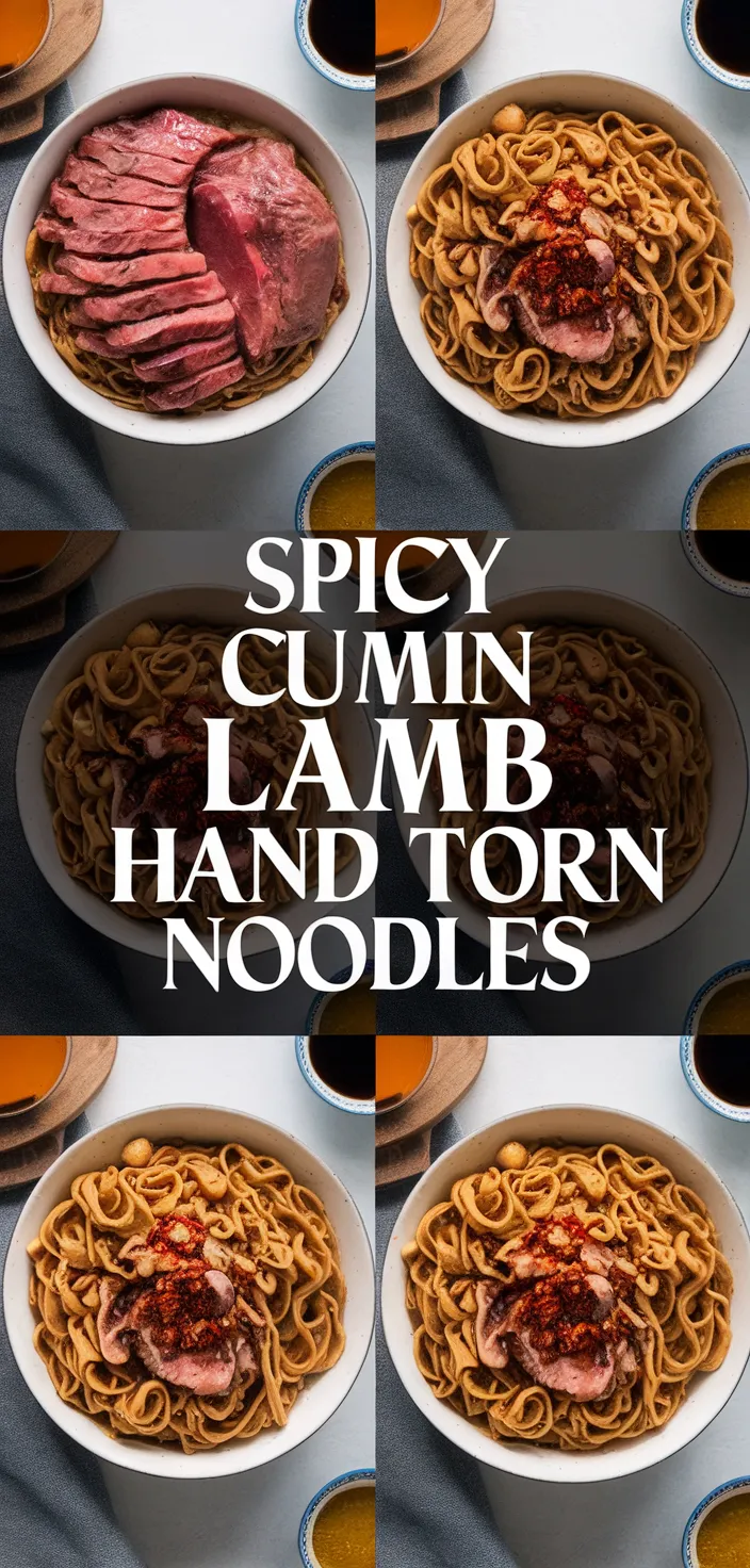 A photo of Spicy Cumin Lamb Hand Torn Noodles Recipe