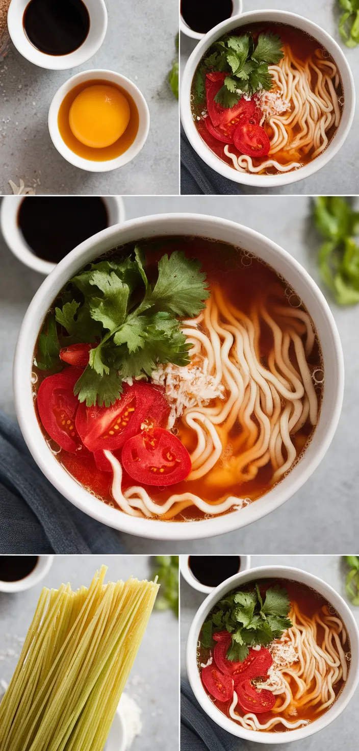 A photo of Tomato Egg Noodle Soup Recipe