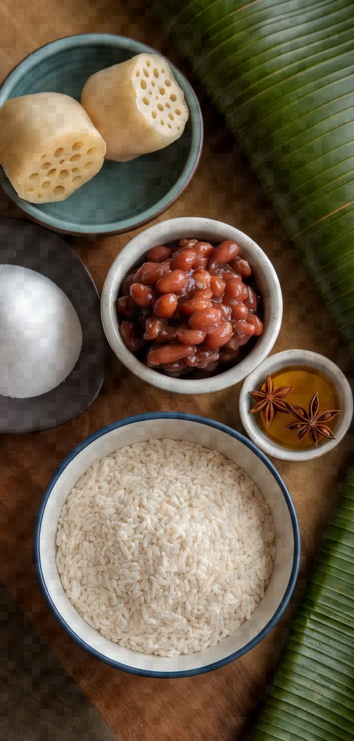 Ingredients photo for Lotus Root With Sticky Rice Recipe