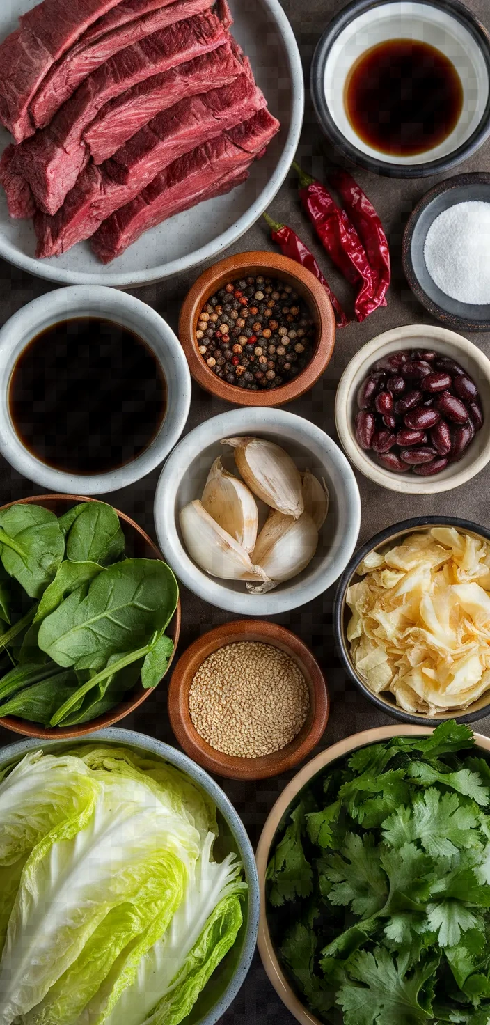 Ingredients photo for Sichuan Boiled Beef Recipe