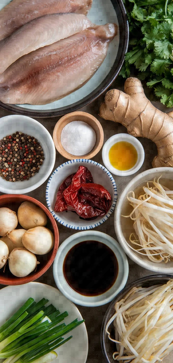 Ingredients photo for Sichuan Boiled Fish Recipe