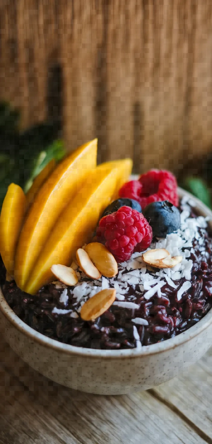Ingredients photo for Healthy Coconut Black Rice Pudding Recipe