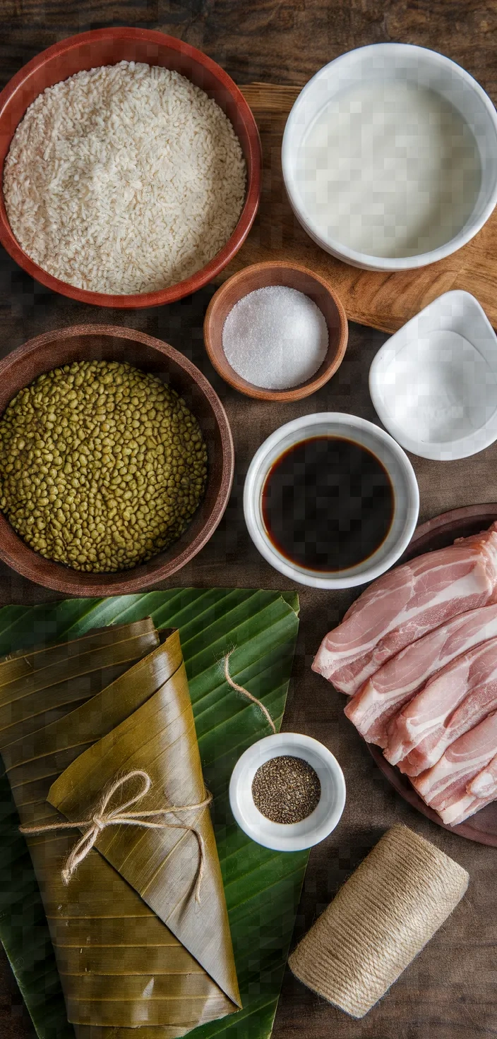 Ingredients photo for Leaf Wrapped Sticky Rice Cake Recipe