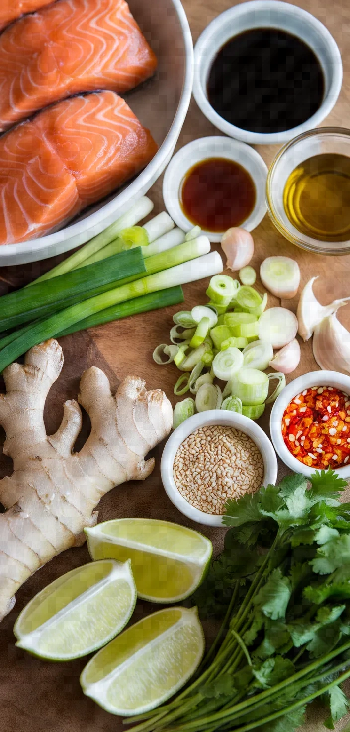 Ingredients photo for Scallion Ginger Salmon Recipe