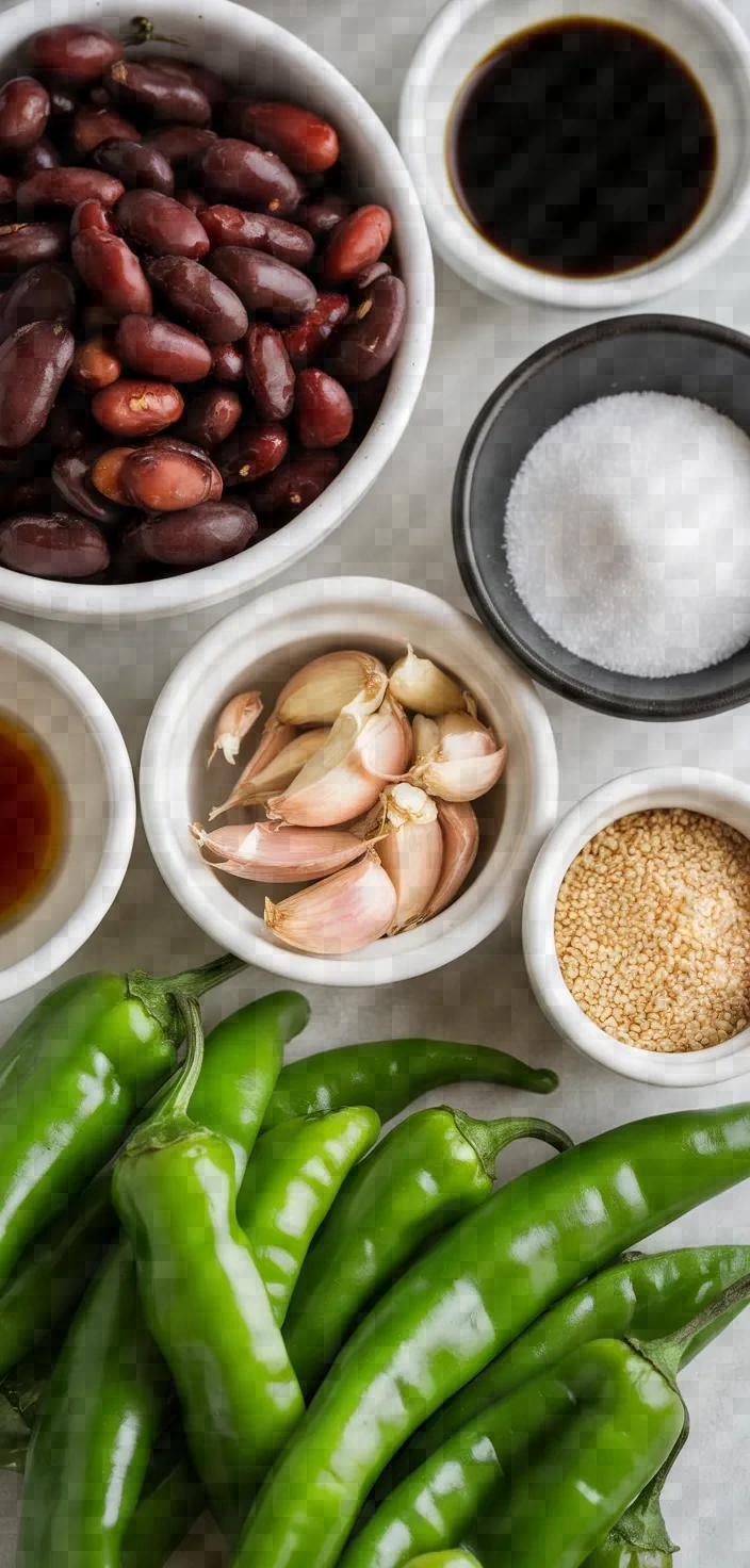 Ingredients photo for Fried Chili Peppers With Preserved Beans Recipe