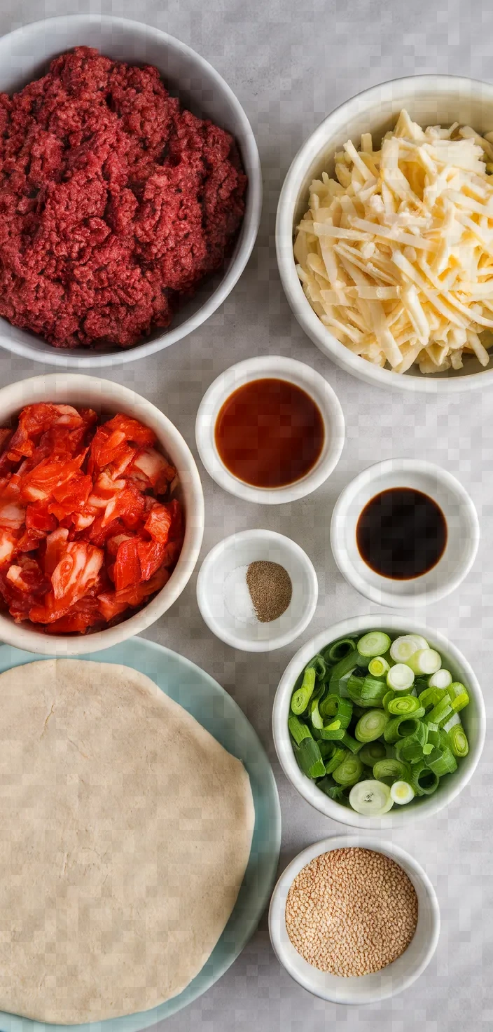 Ingredients photo for Beef Burger And Kimchi Pizza Recipe