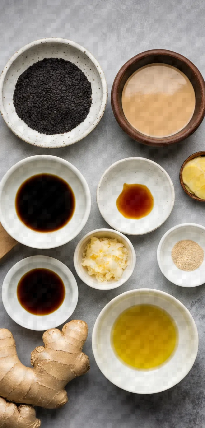 Ingredients photo for Black Sesame Salad Dressing Recipe