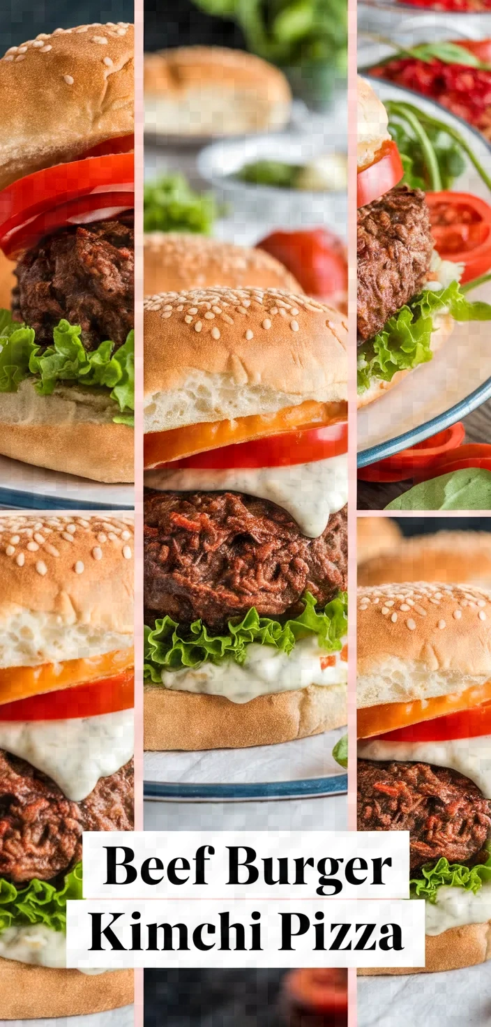 A photo of Beef Burger And Kimchi Pizza Recipe
