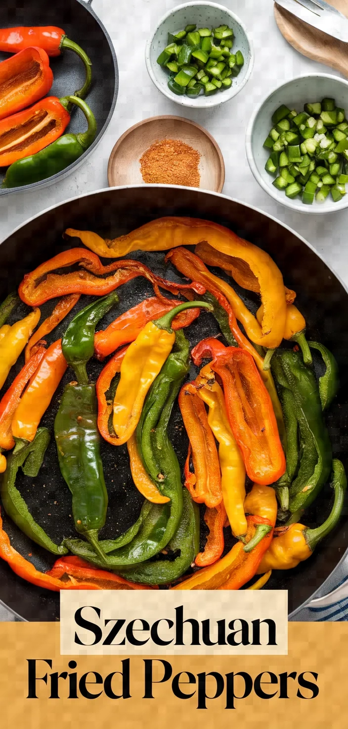 A photo of Szechuan Pan Fried Peppers Recipe