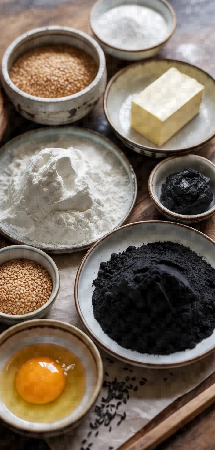 Ingredients photo for Sesame Checkerboard Cookies Recipe