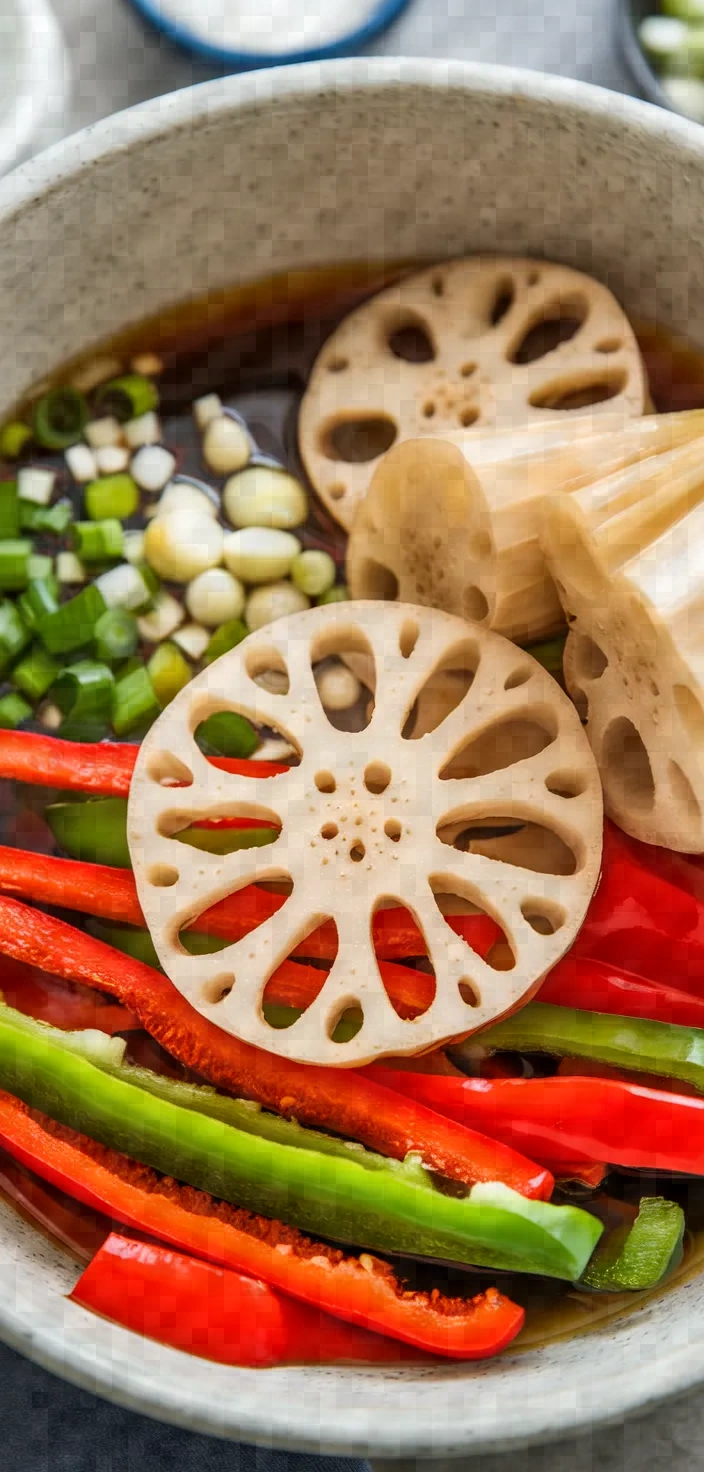 Ingredients photo for Stir Fried Lotus Root With Pepper Recipe