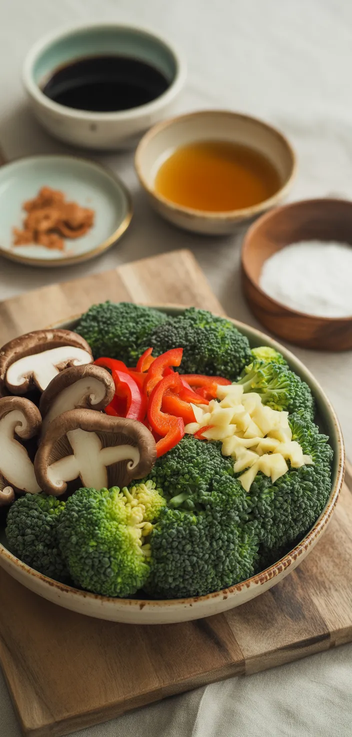 Ingredients photo for Broccoli And Mushroom Stir Recipe