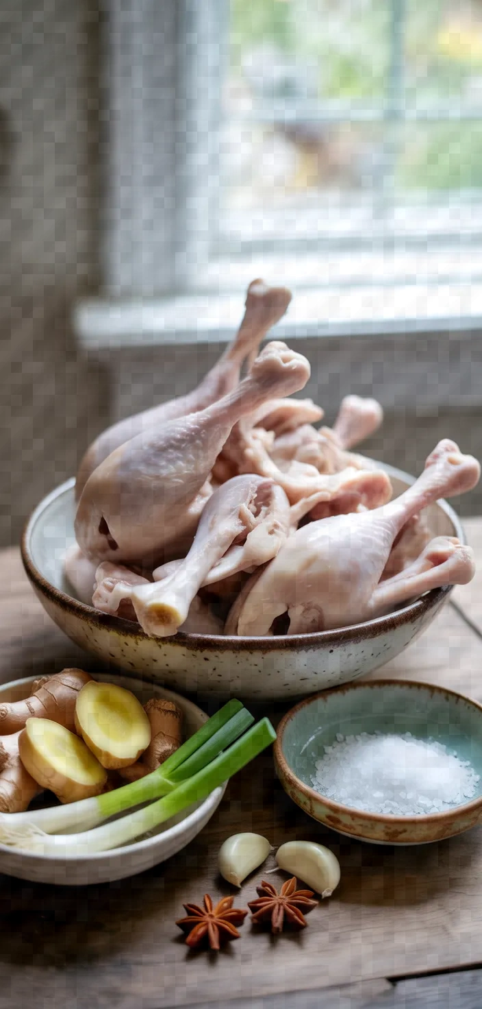 Ingredients photo for Chinese Chicken Stock From Leftover Bones Recipe