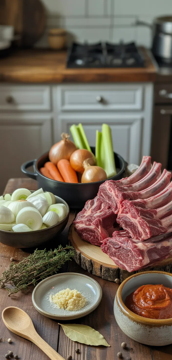 Ingredients photo for Red Wine Braised Short Ribs In Dutch Oven Recipe